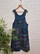 Patchwork Gheri Dungaree Dress