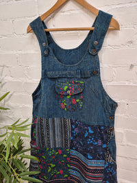 Patchwork Gheri Dungaree Dress