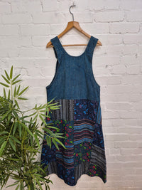 Patchwork Gheri Dungaree Dress