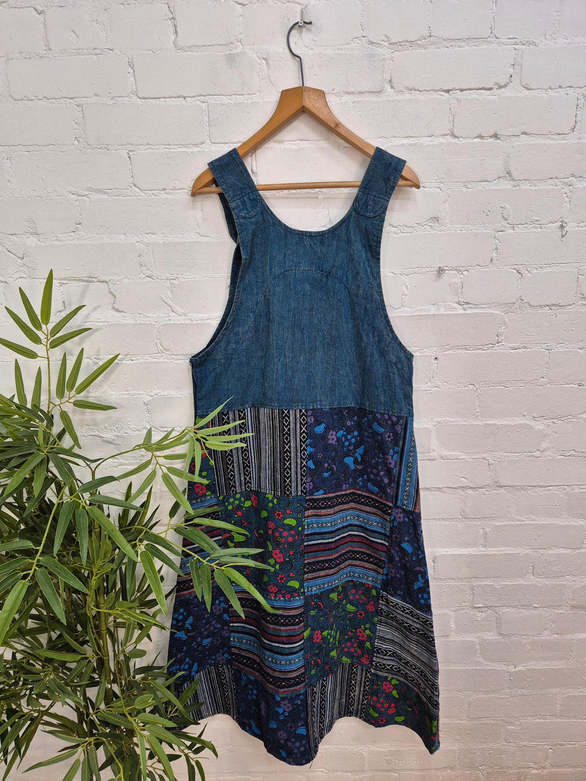 Patchwork Gheri Dungaree Dress