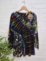 Celestial Tie Dye Long Sleeve Dress