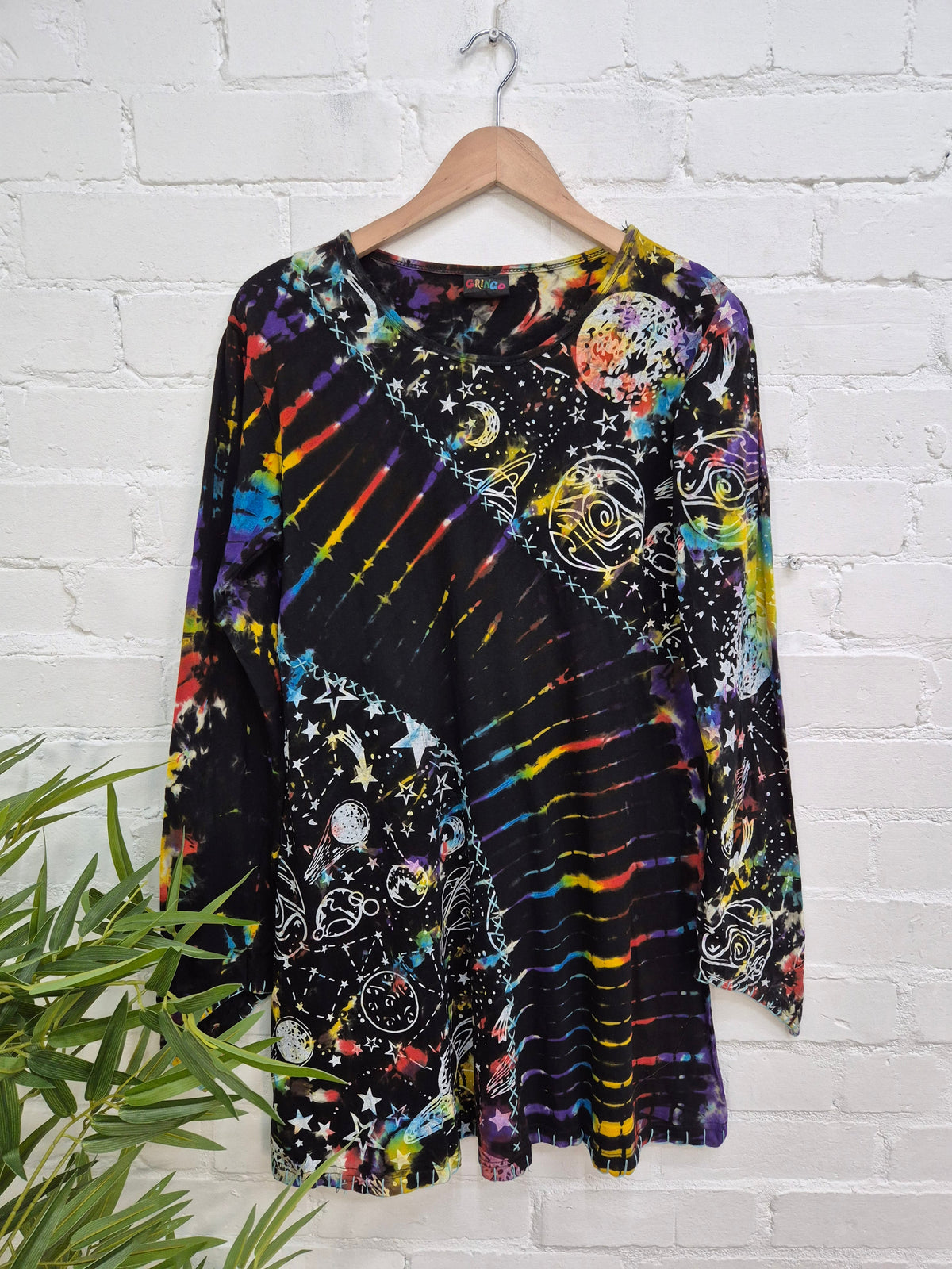 Celestial Tie Dye Long Sleeve Dress