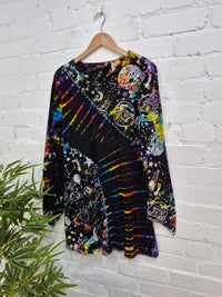 Celestial Tie Dye Long Sleeve Dress