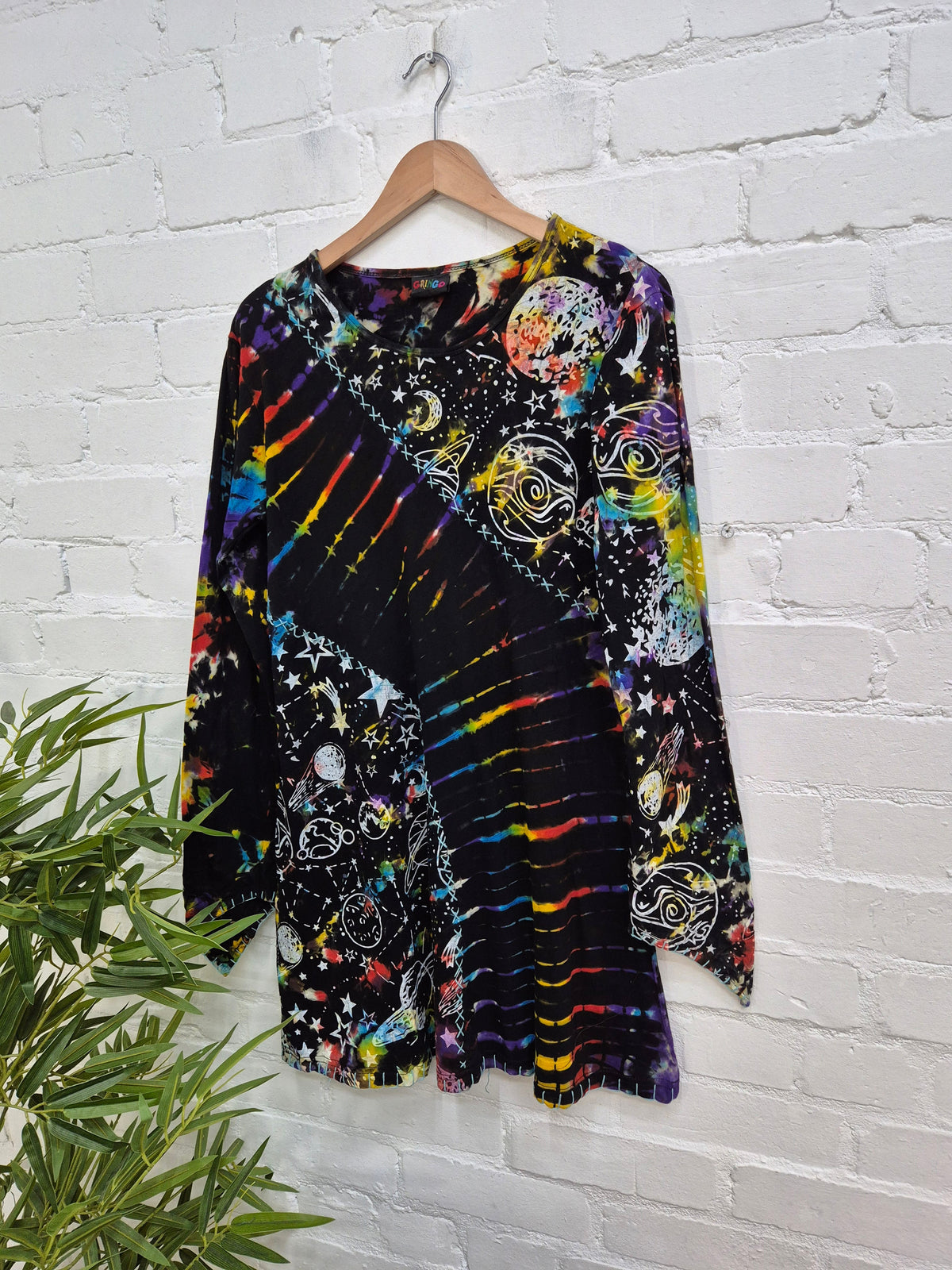Celestial Tie Dye Long Sleeve Dress