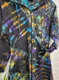 Celestial Tie Dye Long Hooded Jacket