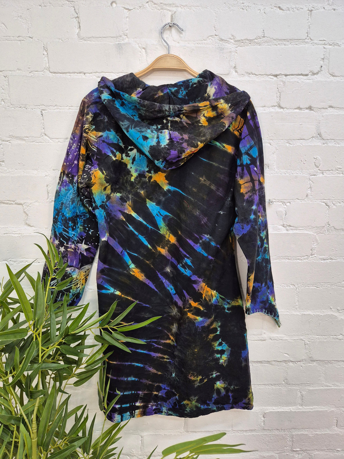 Celestial Tie Dye Long Hooded Jacket