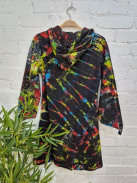 Celestial Tie Dye Long Hooded Jacket