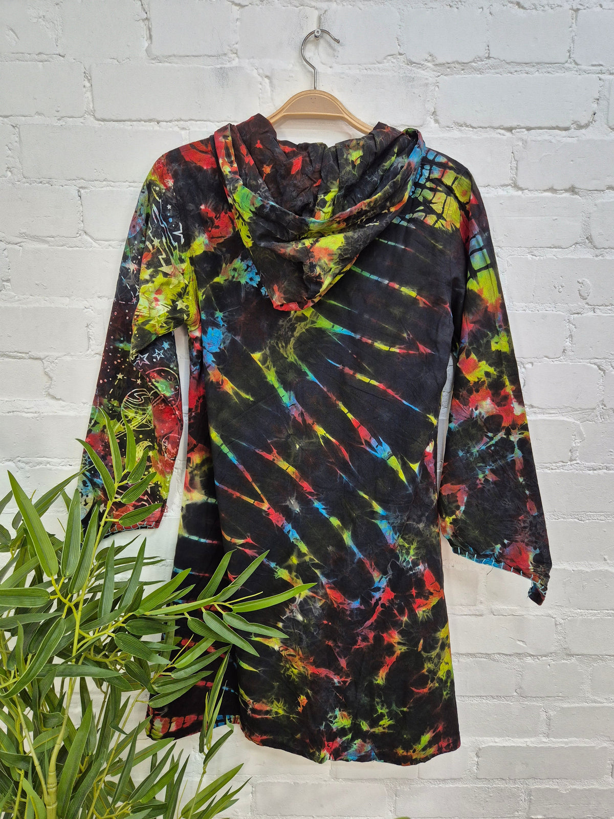 Celestial Tie Dye Long Hooded Jacket