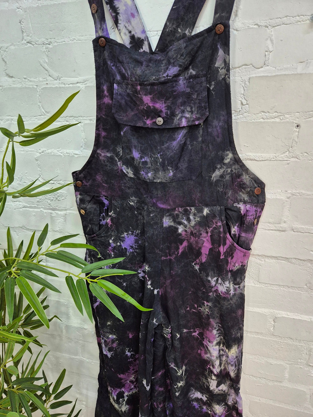 Tie Dye Fleece Lined Dungarees