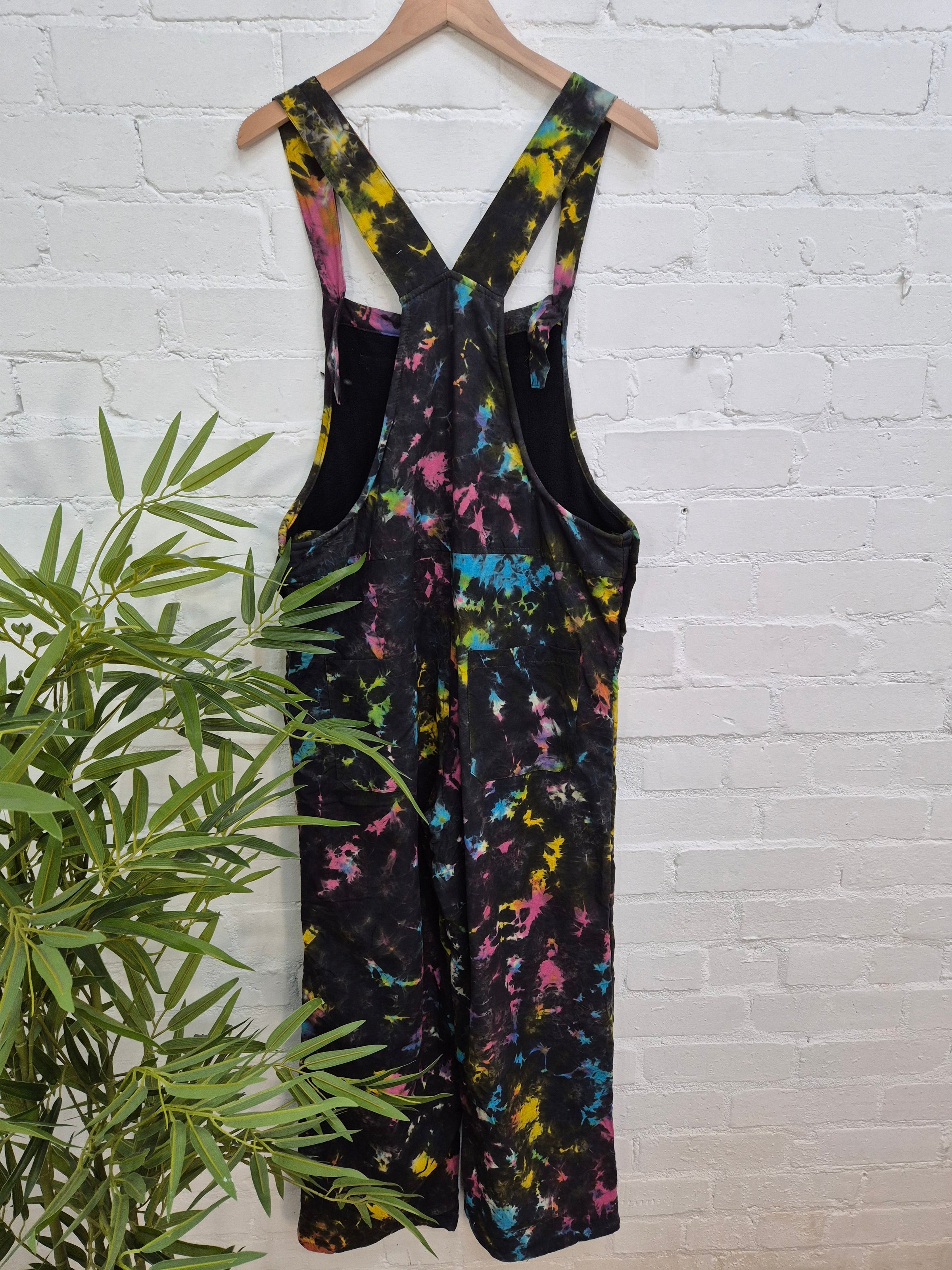 Tie Dye Fleece Lined Dungarees