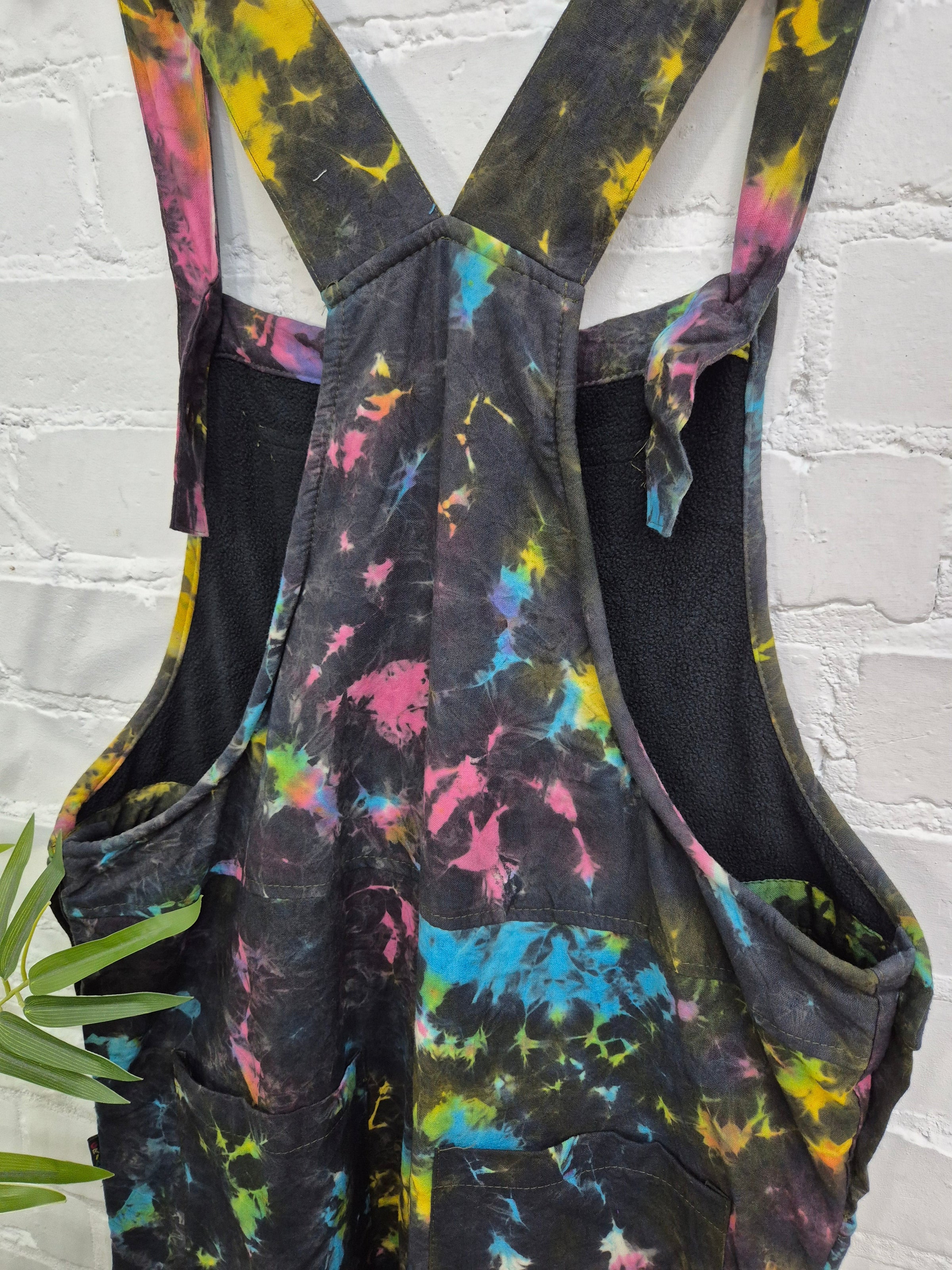 Tie Dye Fleece Lined Dungarees