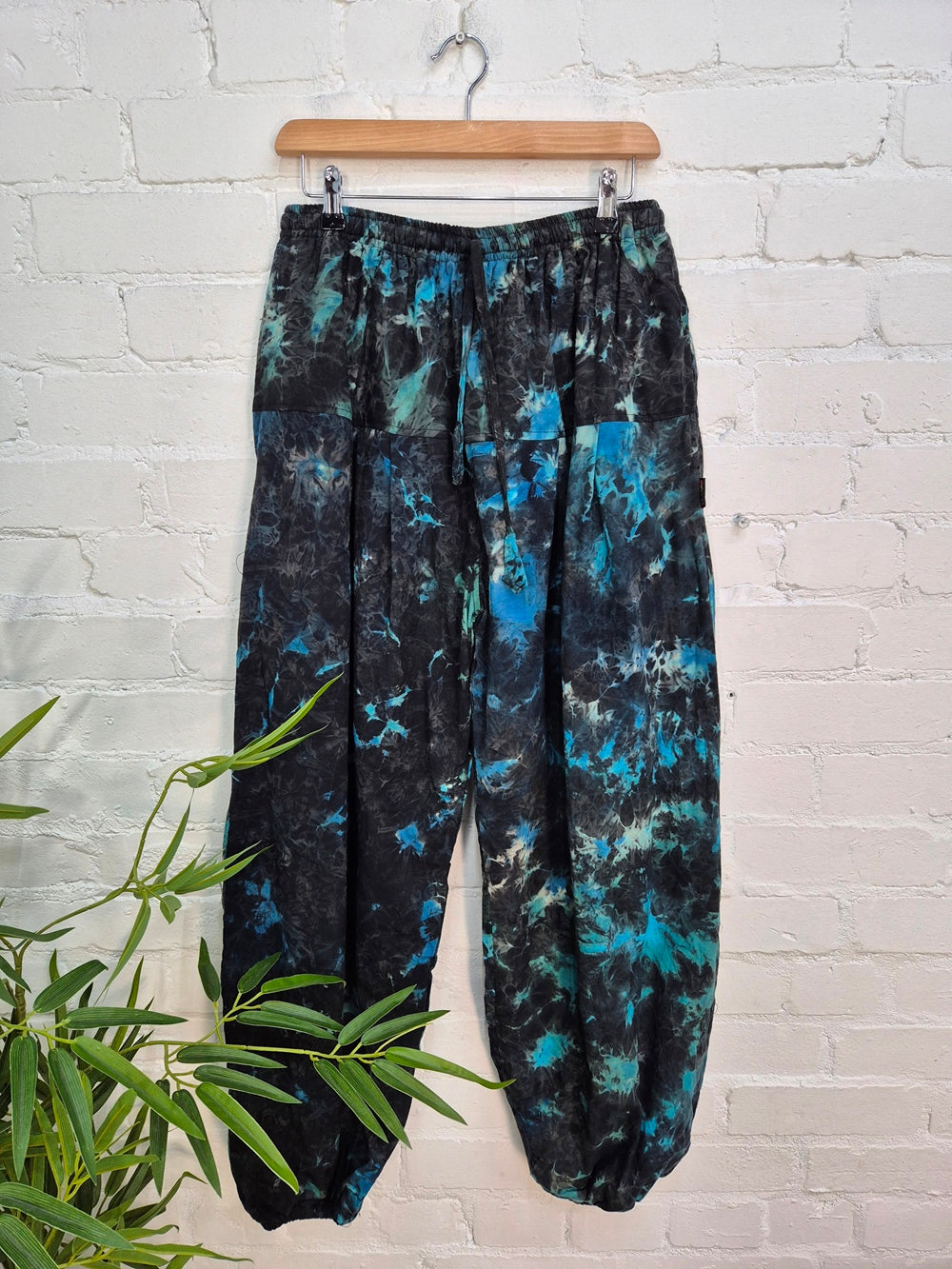 Tie Dye Fleece Lined Harem Trousers