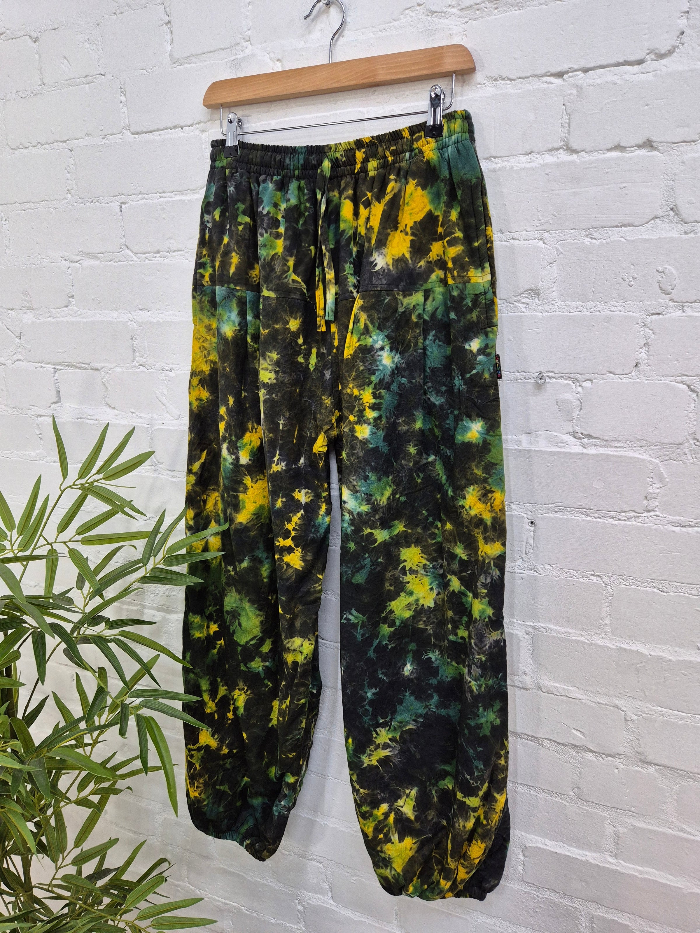 Tie Dye Fleece Lined Harem Trousers