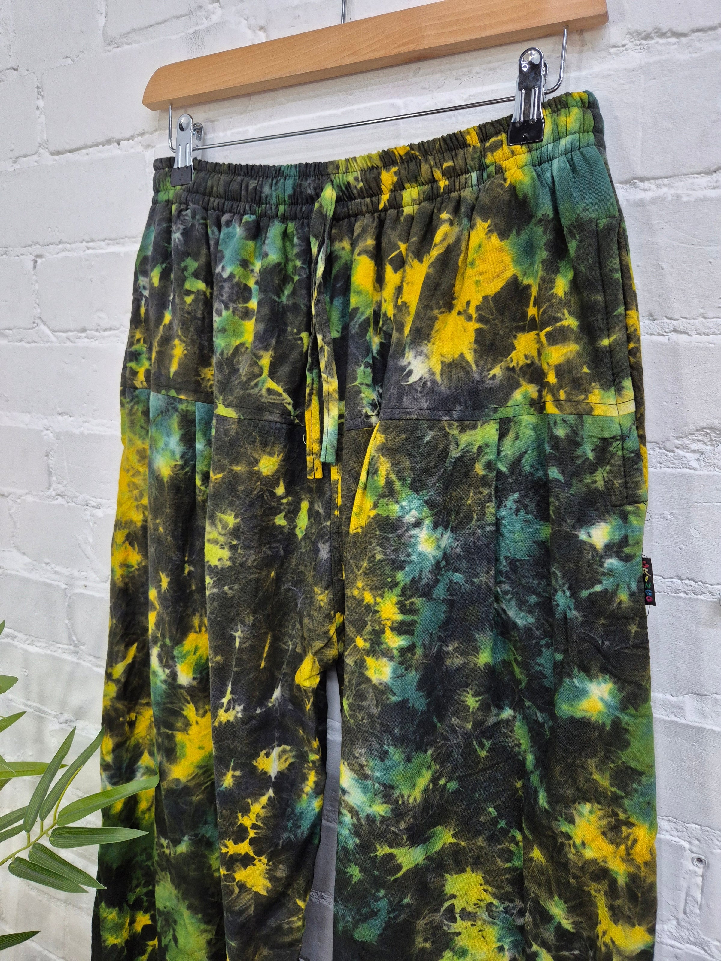 Tie Dye Fleece Lined Harem Trousers