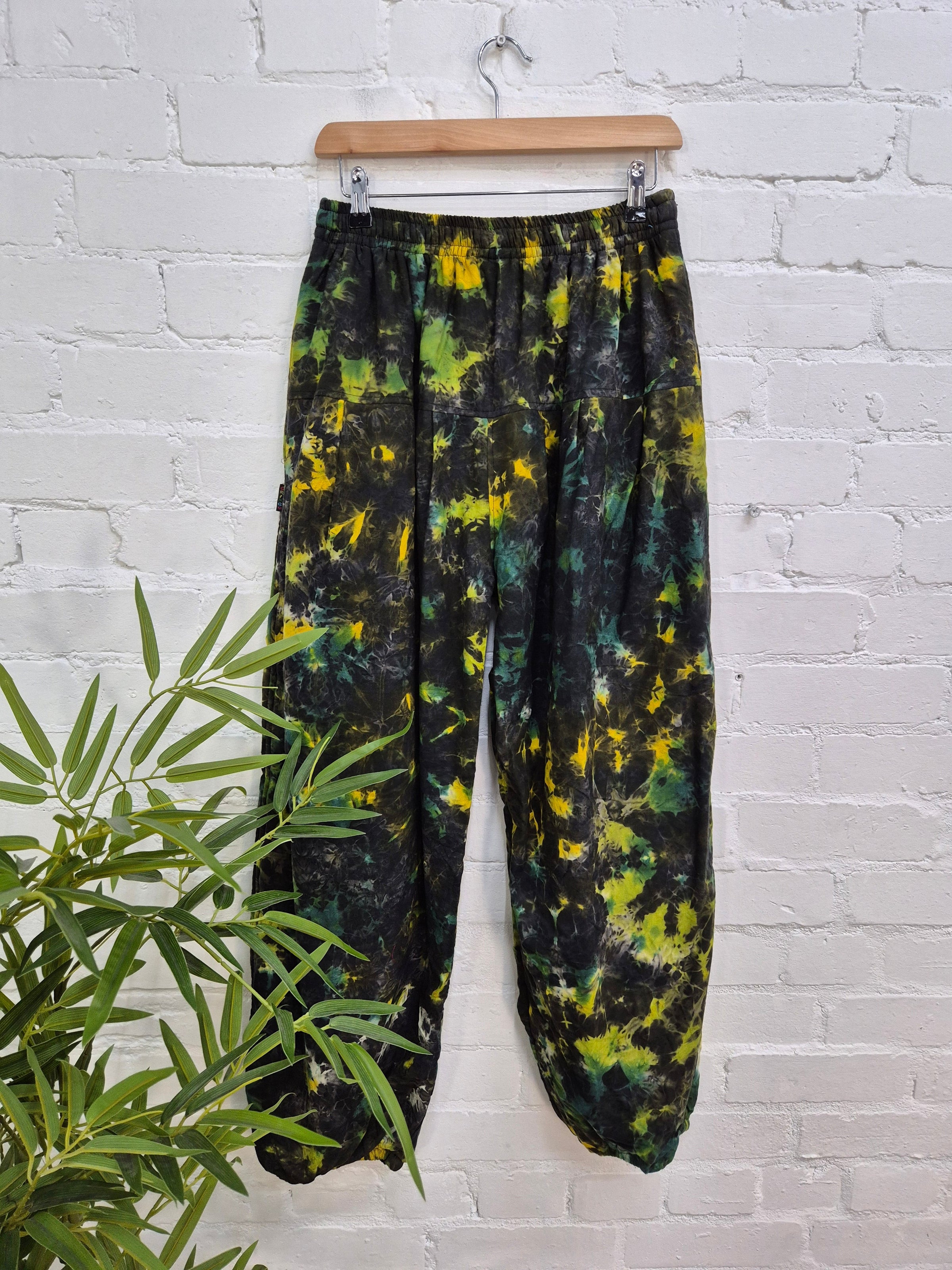 Tie Dye Fleece Lined Harem Trousers