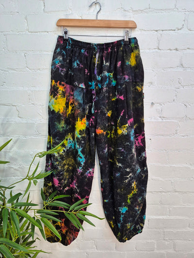 Tie Dye Fleece Lined Harem Trousers