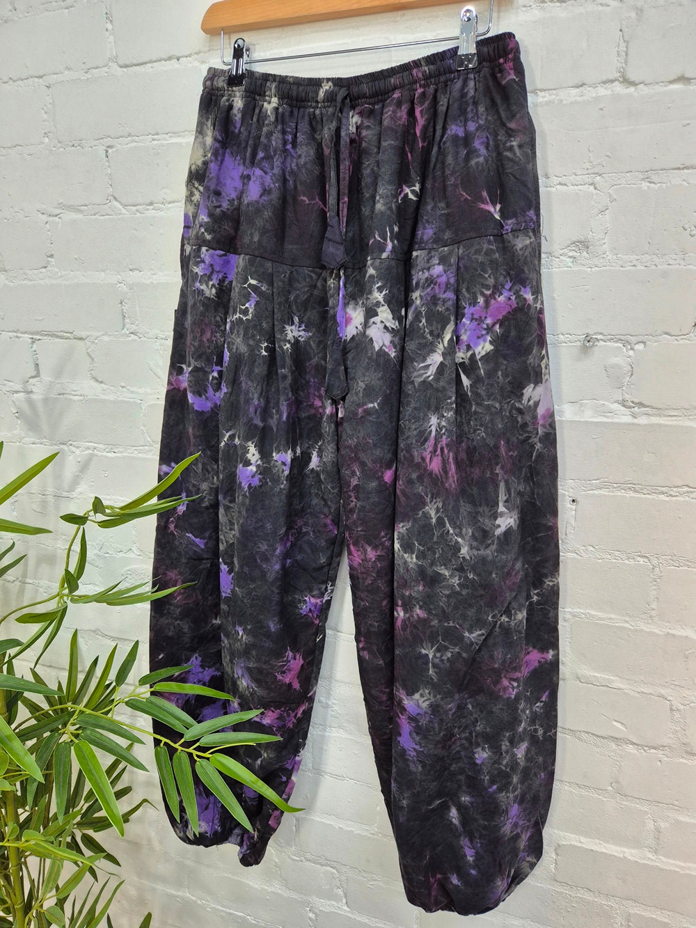 Tie Dye Fleece Lined Harem Trousers