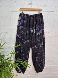 Tie Dye Fleece Lined Harem Trousers