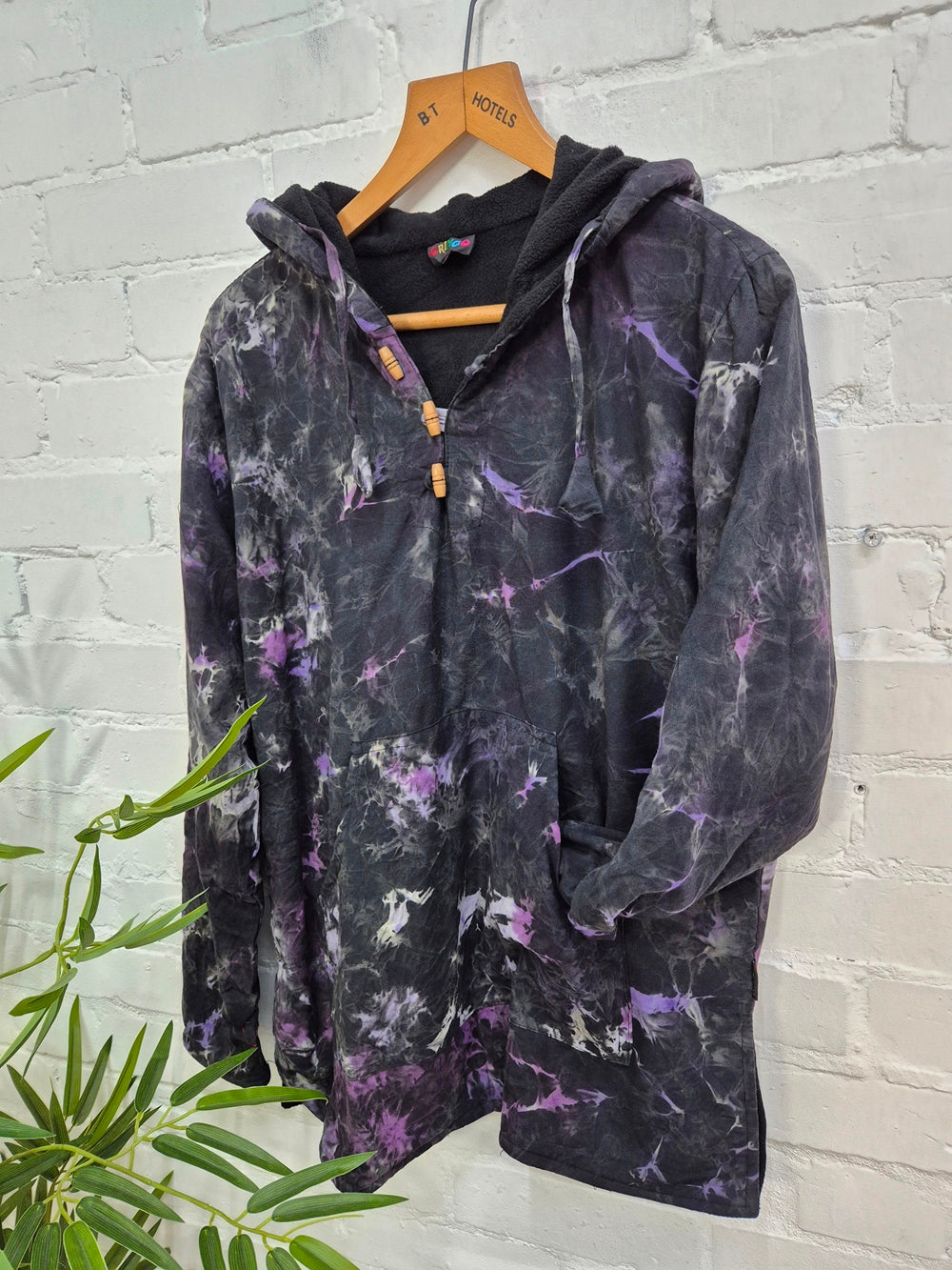 Tie Dye Fleece Lined Hood Top