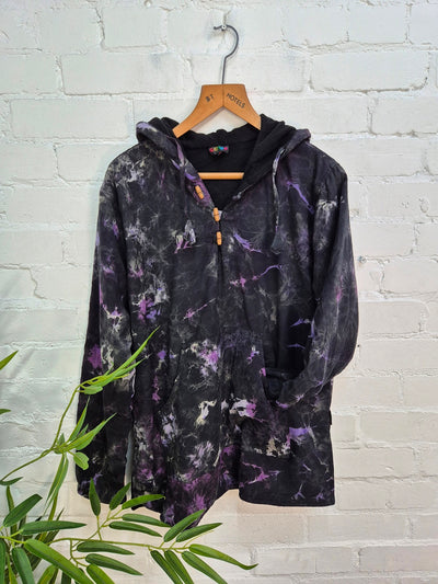 Tie Dye Fleece Lined Hood Top