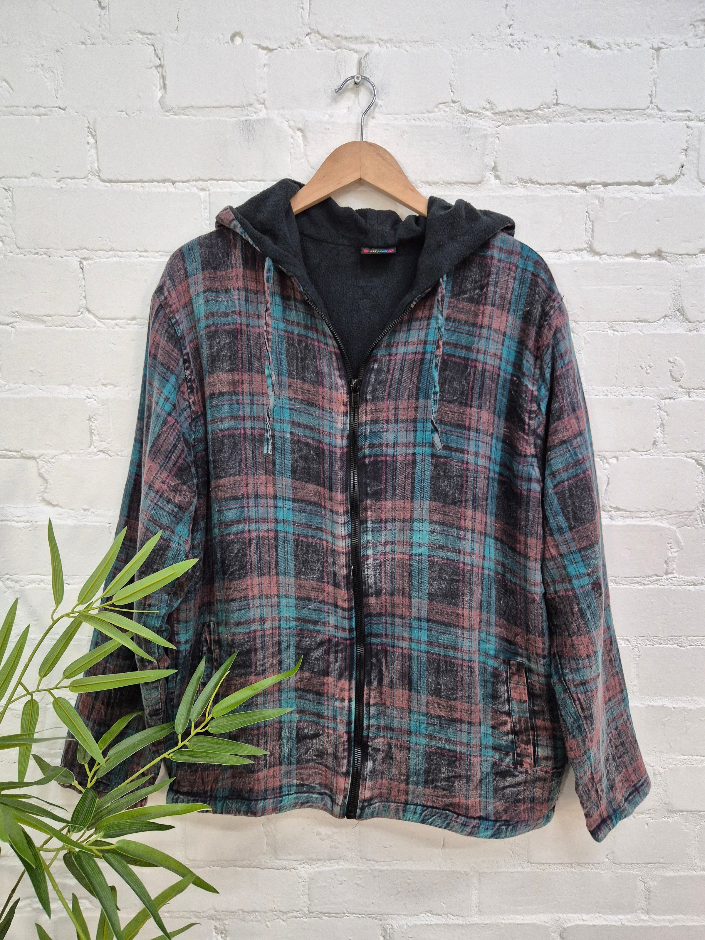 Brushed Cotton Checkered Jacket