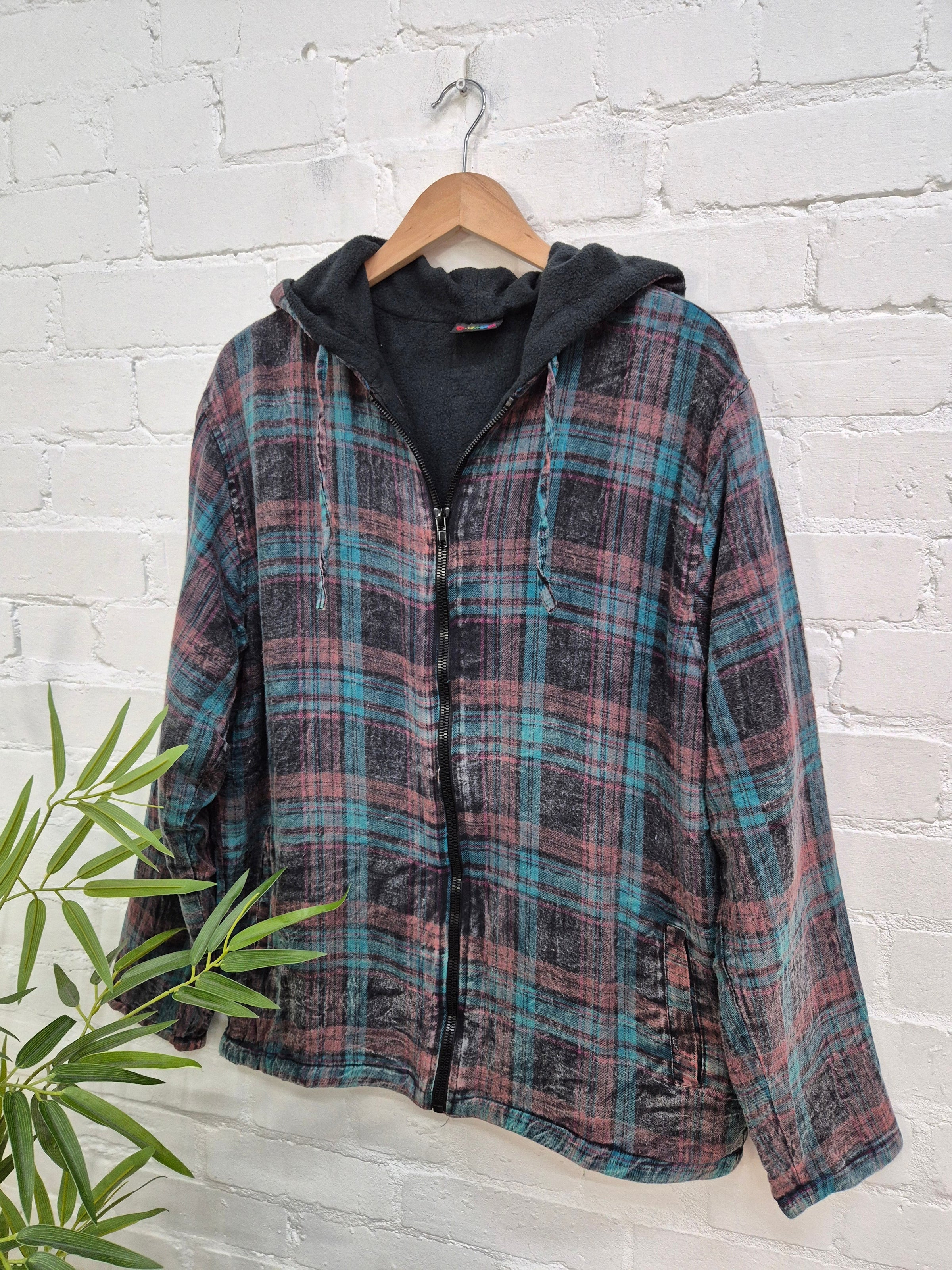 Brushed Cotton Checkered Jacket