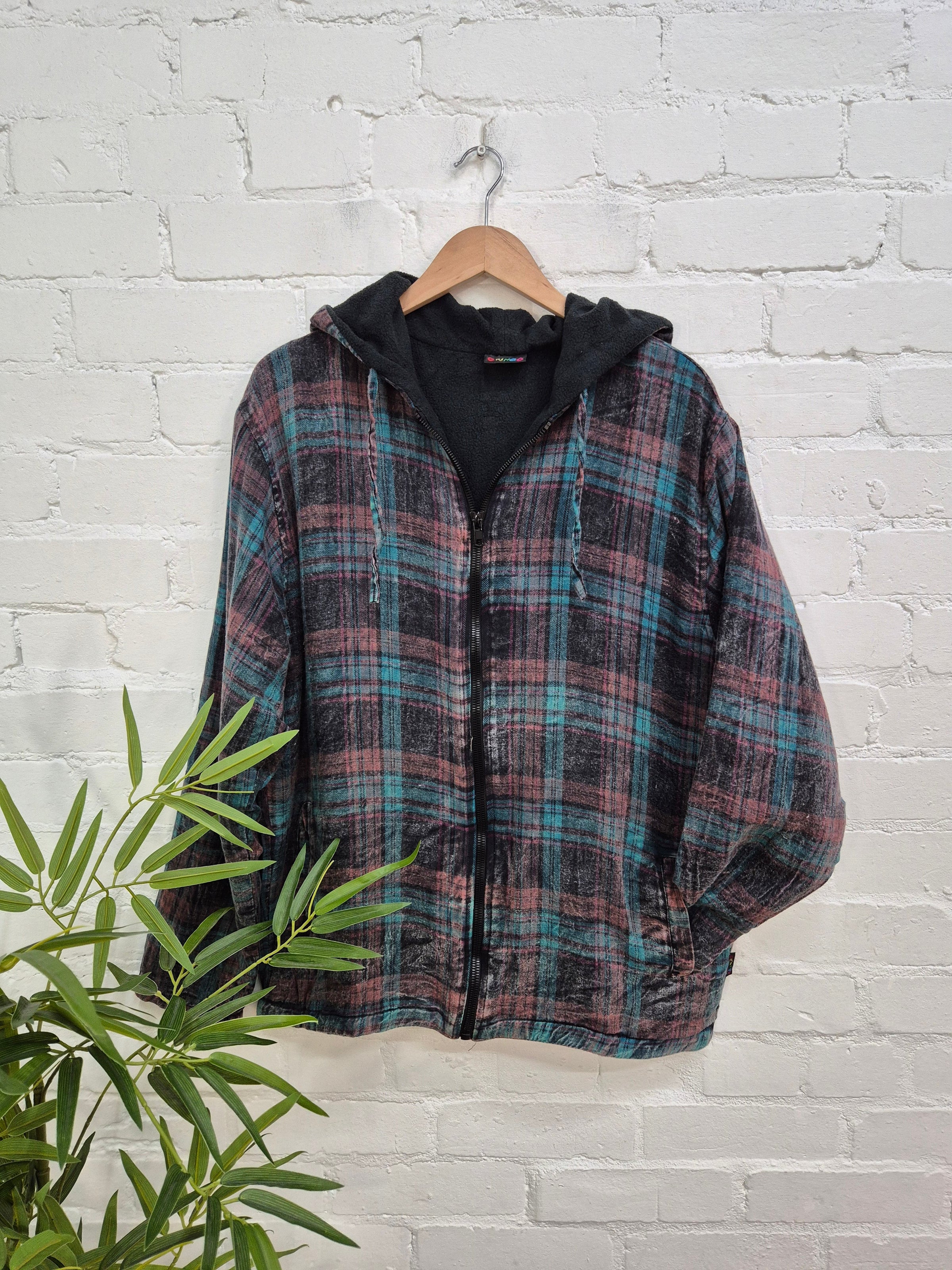 Brushed Cotton Checkered Jacket