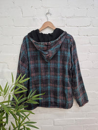 Brushed Cotton Checkered Jacket
