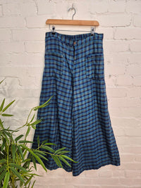 Checkered Wide Leg Trousers
