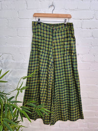 Checkered Wide Leg Trousers