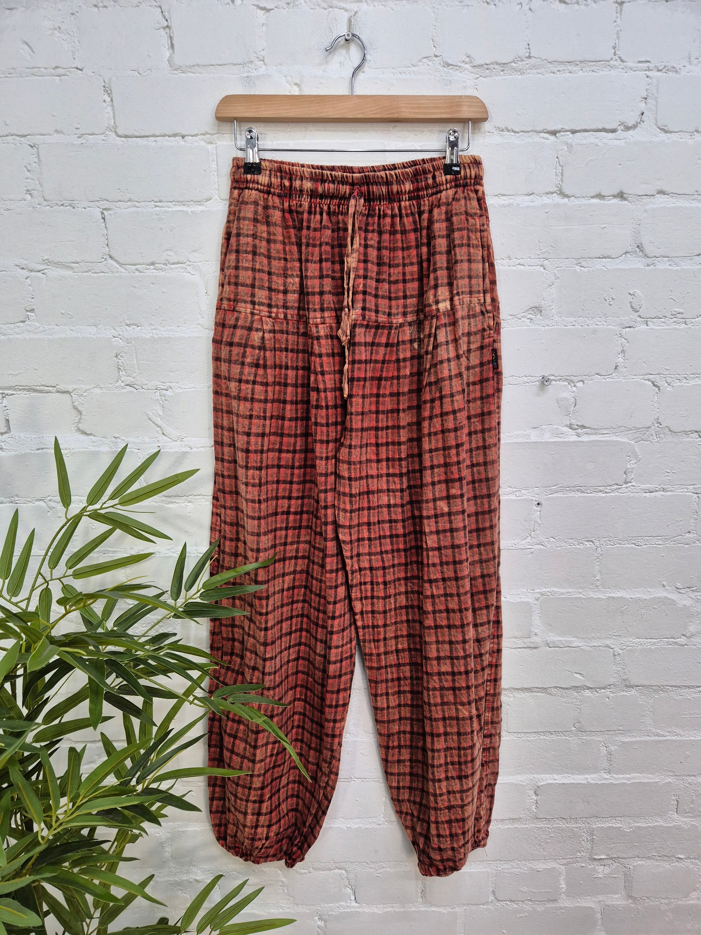 Brushed Cotton Checkered Harems