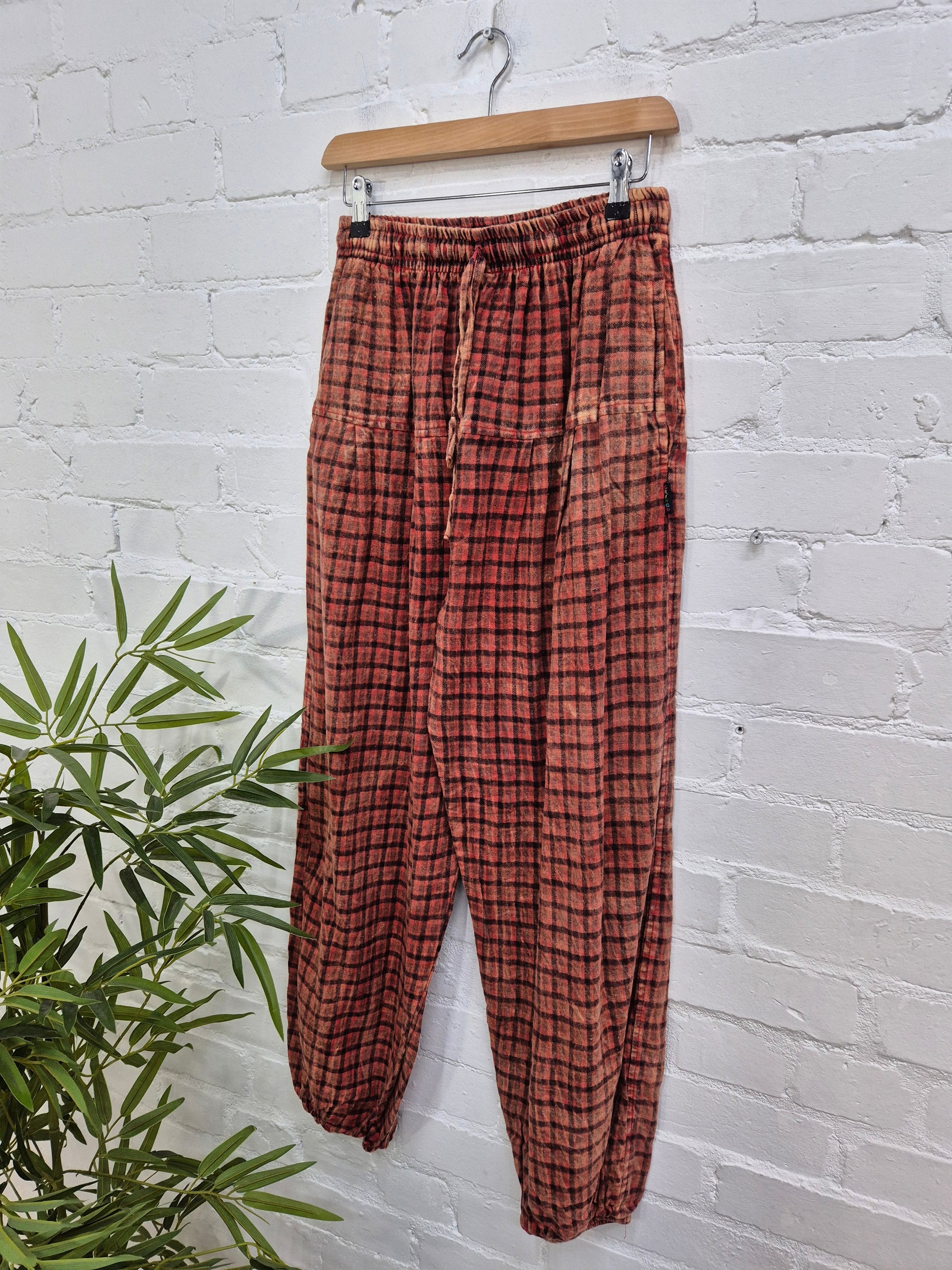 Brushed Cotton Checkered Harems