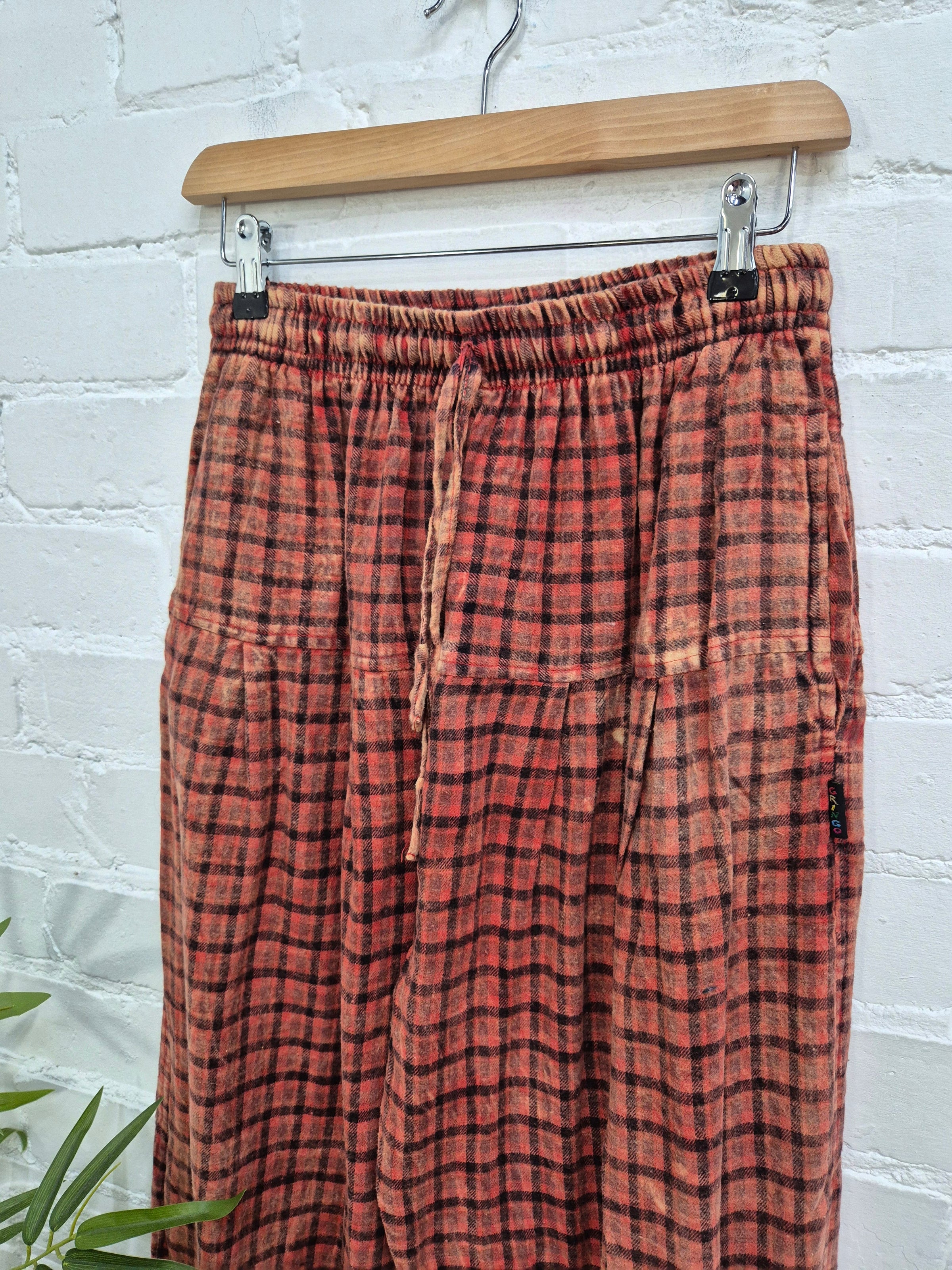 Brushed Cotton Checkered Harems
