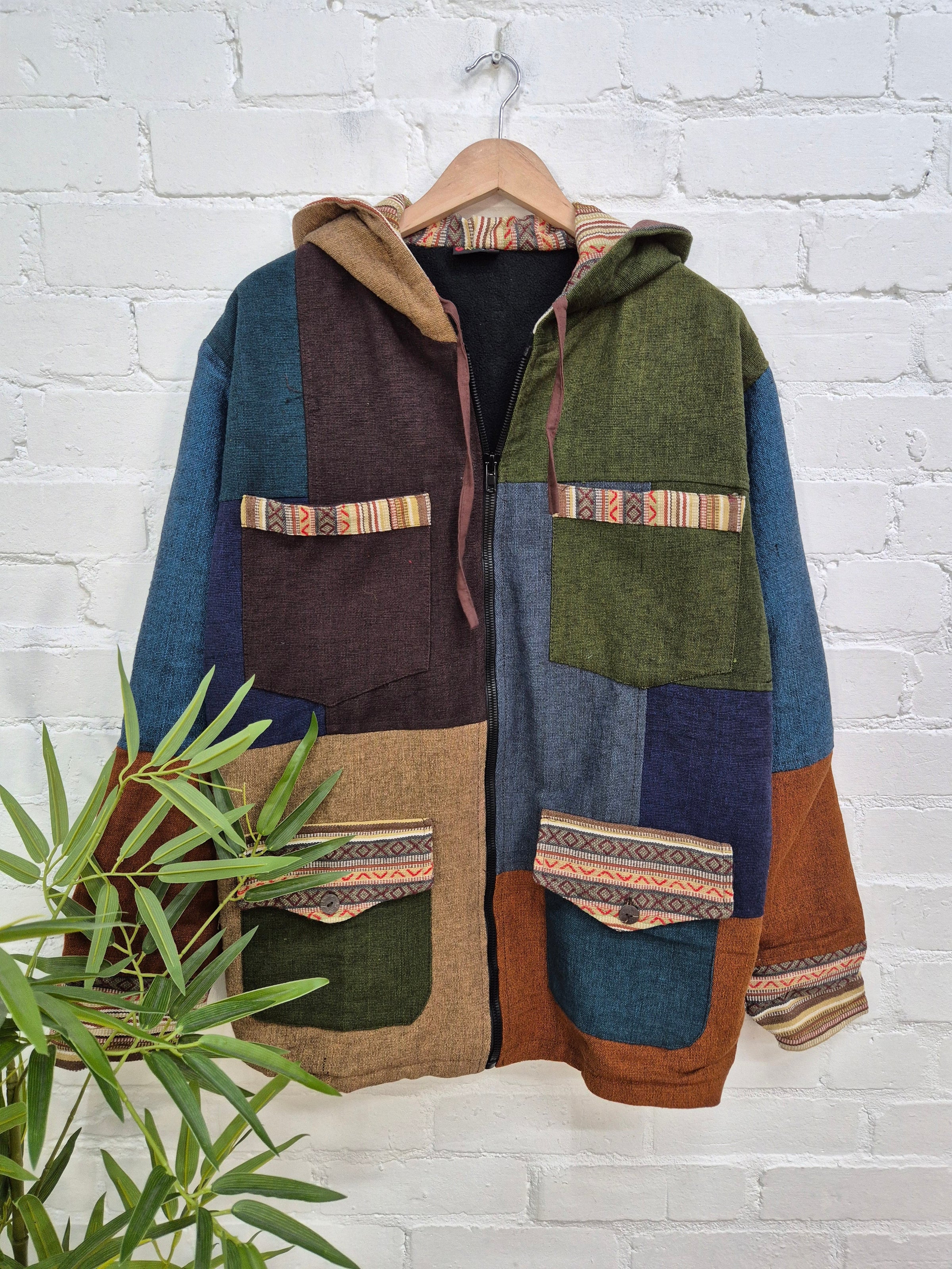 Mixed Patch Fleece Lined Jacket