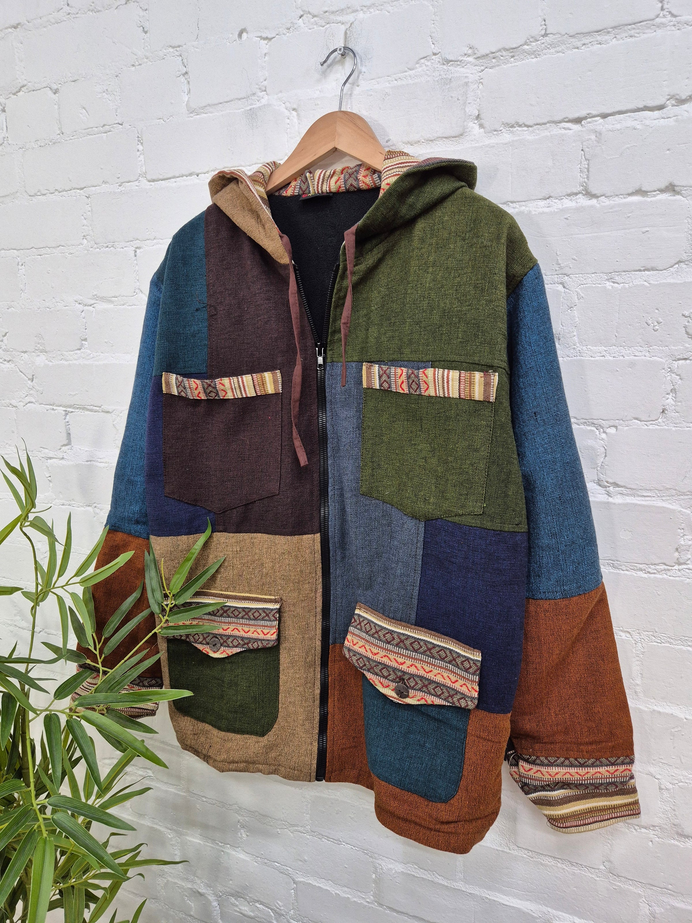 Mixed Patch Fleece Lined Jacket