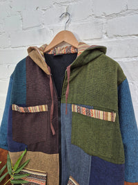 Mixed Patch Fleece Lined Jacket