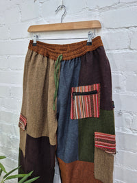Mixed Patch Harem Trousers