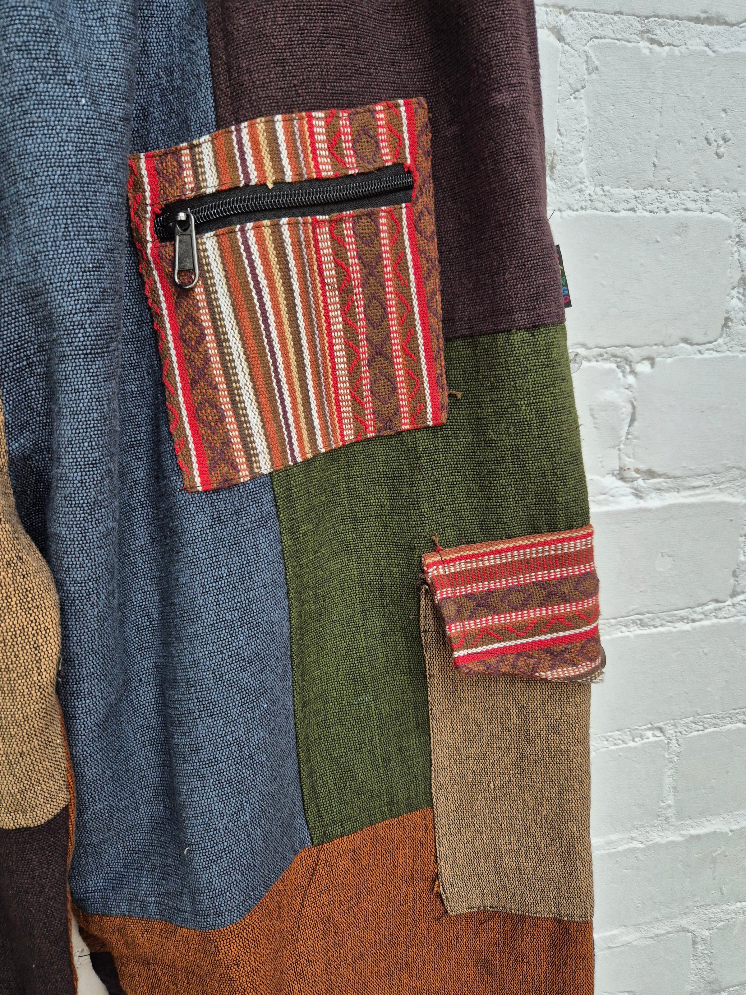 Mixed Patch Harem Trousers