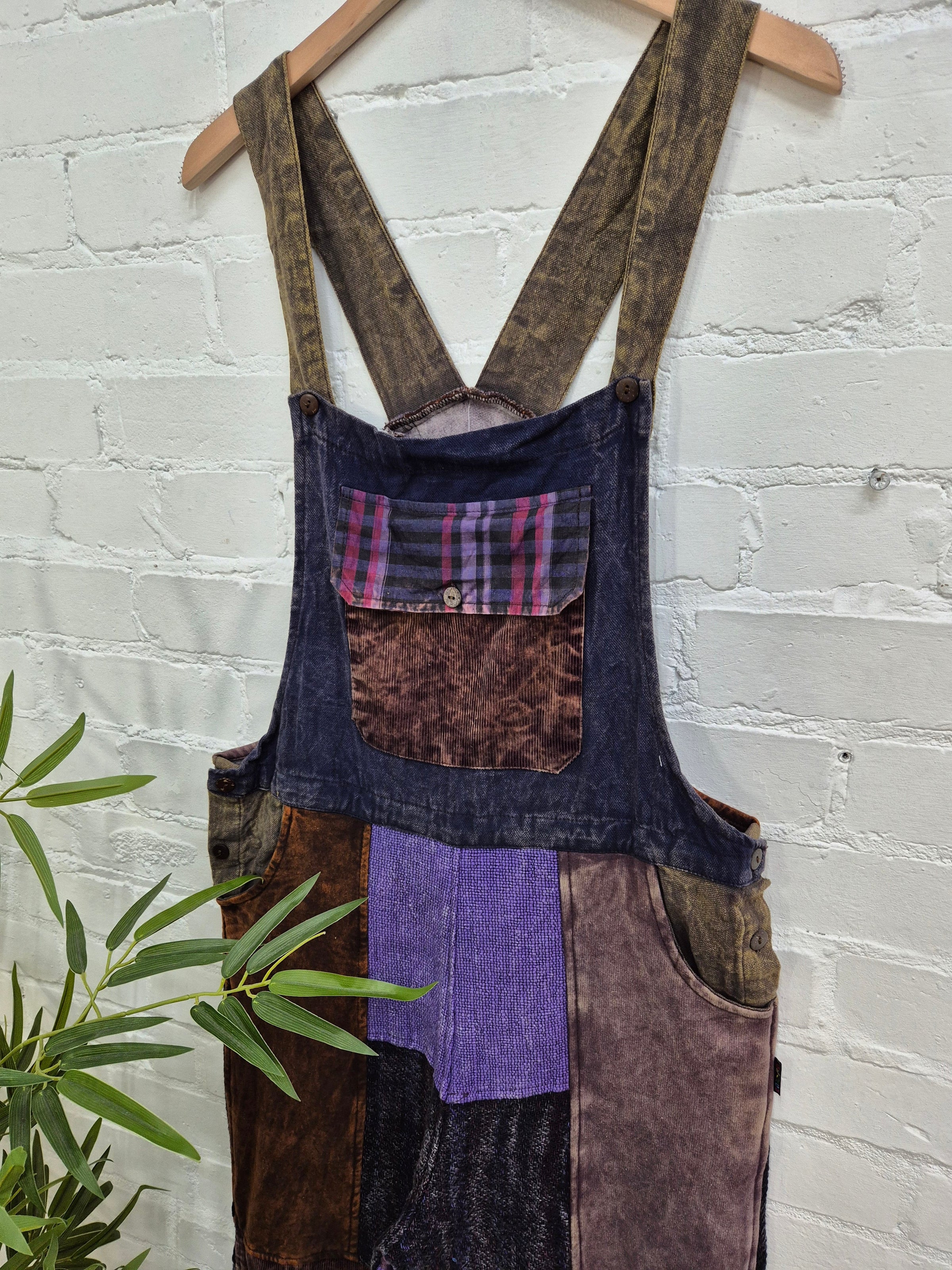 Mixed Patchwork Dungarees