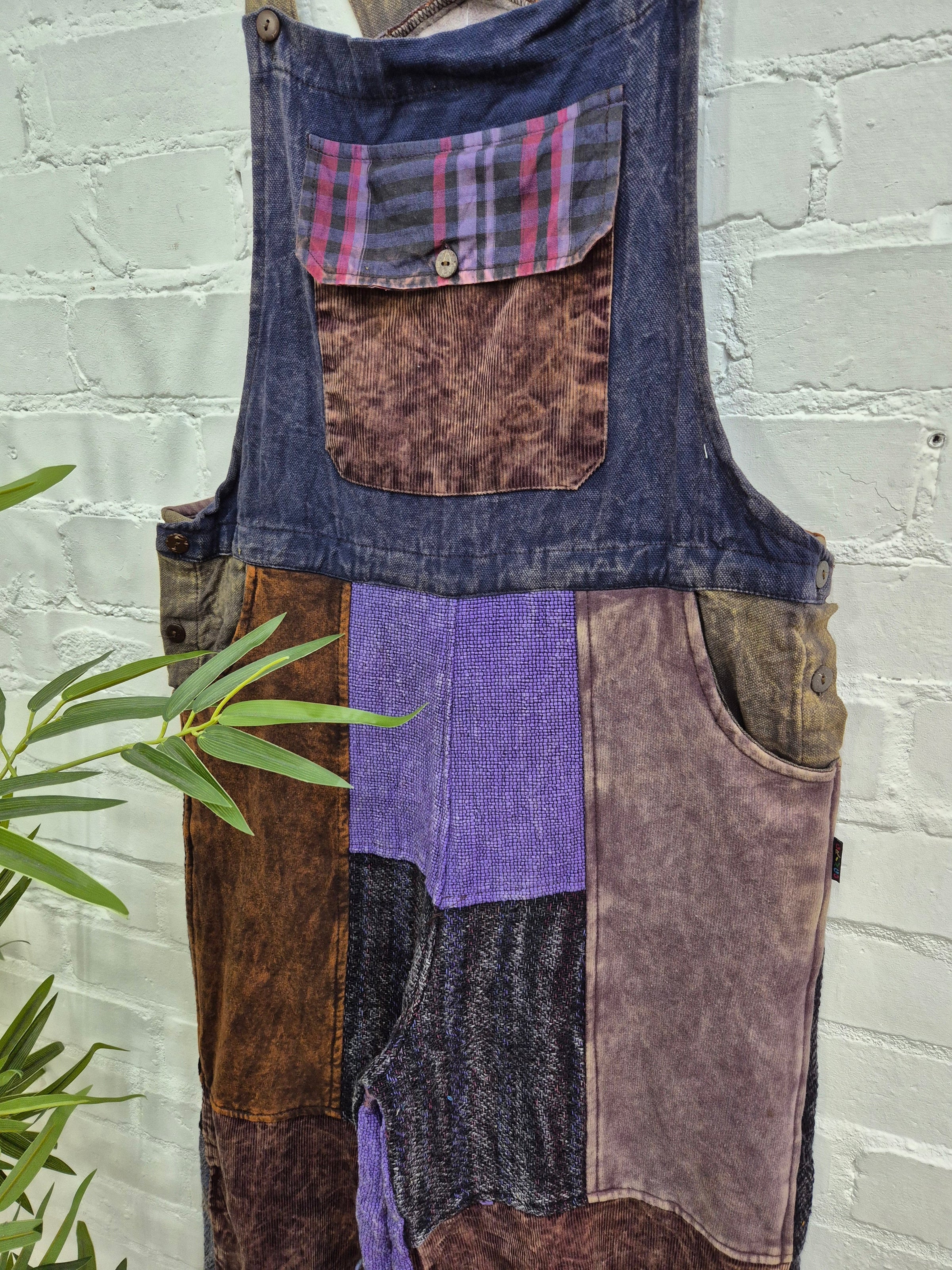 Mixed Patchwork Dungarees