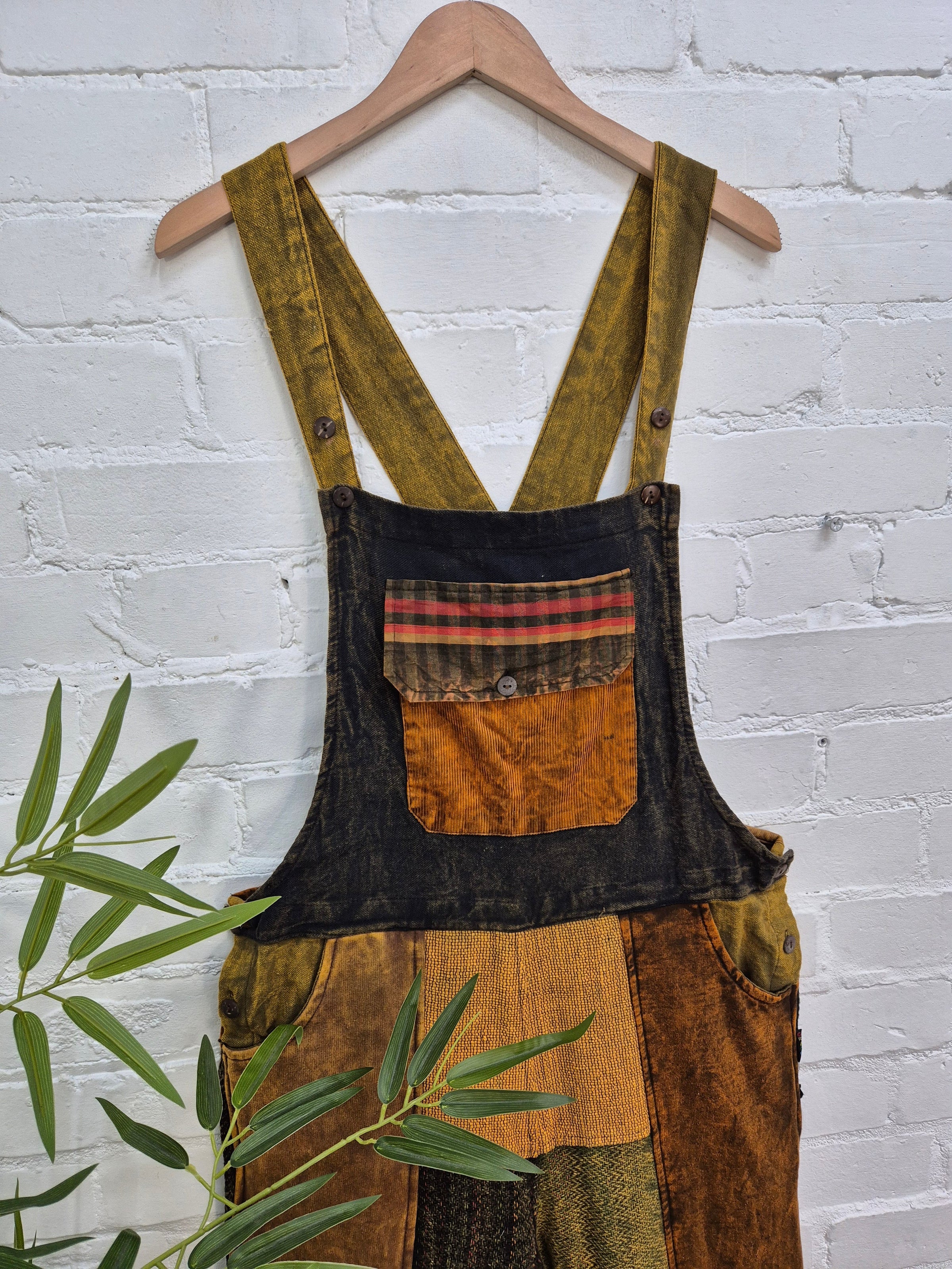 Mixed Patchwork Dungarees