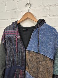 Mixed Patchwork Fleece Lined Jacket