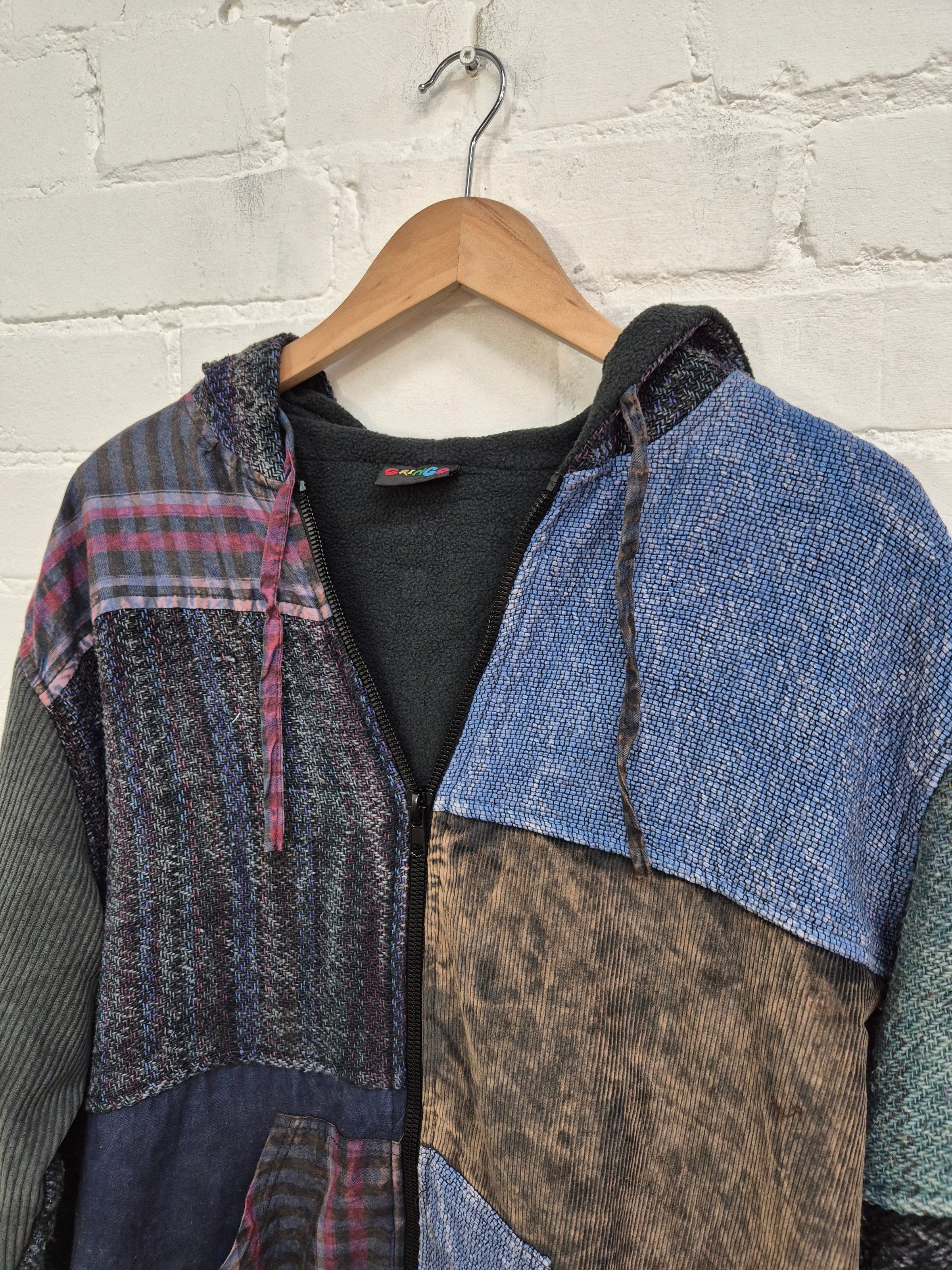 Mixed Patchwork Fleece Lined Jacket