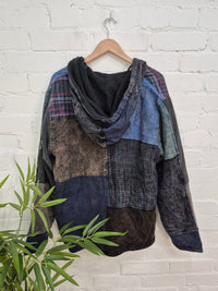 Mixed Patchwork Fleece Lined Jacket