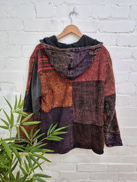 Mixed Patchwork Fleece Lined Jacket
