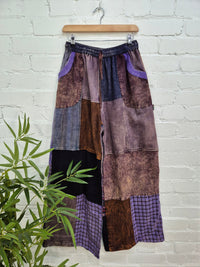 Mixed Patchwork Straight Leg Trousers