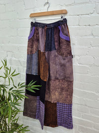Mixed Patchwork Straight Leg Trousers