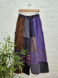 Mixed Patchwork Straight Leg Trousers