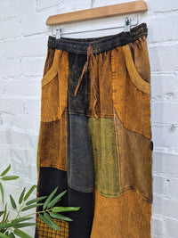 Mixed Patchwork Straight Leg Trousers