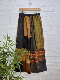 Mixed Patchwork Straight Leg Trousers